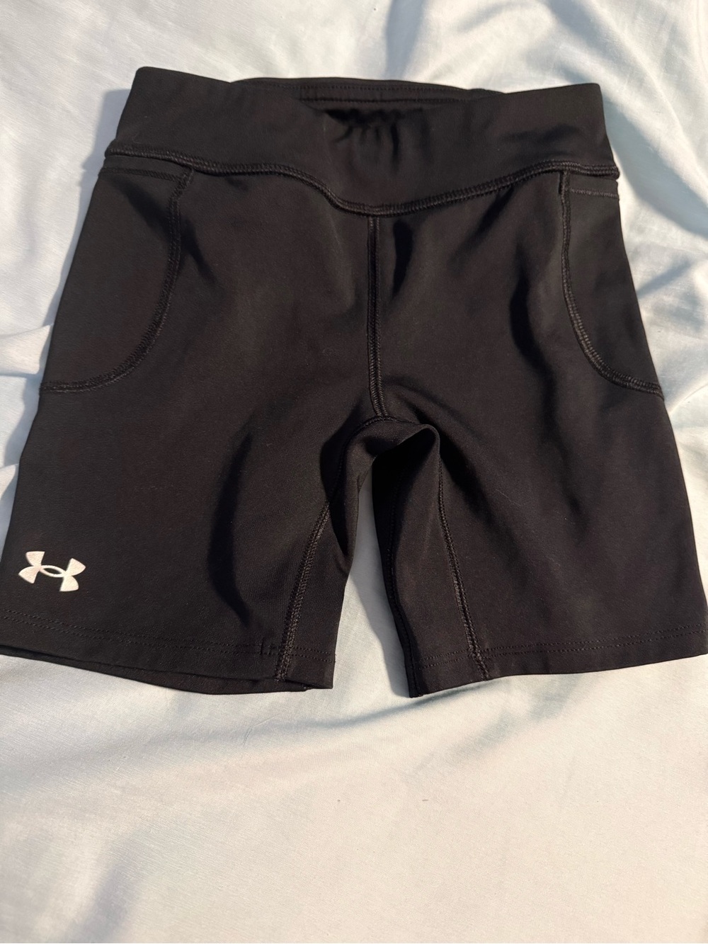 Under Armour Black Girls' Athletic Bike Shorts with Logo